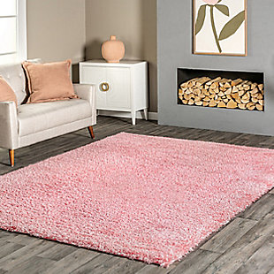 nuLOOM Gynel Cloudy Shag 3' 3" x 5' Rug, Baby Pink, rollover