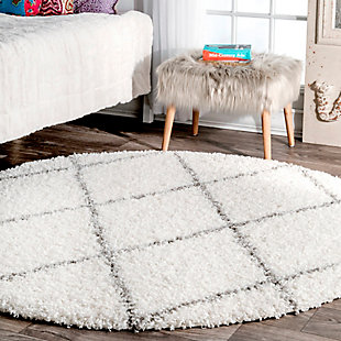 nuLOOM Tess Moroccan Shag Area Rug, White, rollover