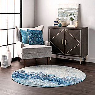 nuLOOM Alayna Abstract 5' x 5' Rug, Blue, rollover