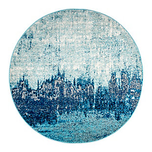 nuLOOM Alayna Abstract 5' x 5' Rug, Blue, large