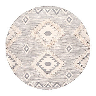 nuLOOM Savannah Moroccan Fringe 6' x 6' Rug, Light Gray, large