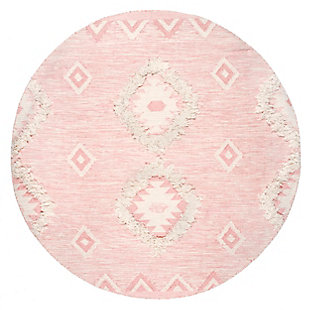 nuLOOM Savannah Moroccan Tasseled Wool Area Rug, Pink, large
