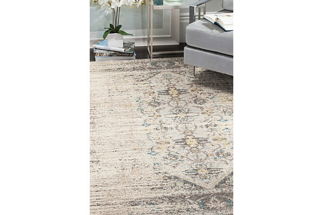 Free-spirited and vibrantly colored, Monaco Collection rugs bring Bohemian-chic flair to folkloric and formal Persian designs. A mix of high and low loop pile is power-loomed of long-wearing polypropylene in classic textures and trendy erased-weave looks.Fiber/finish: polypropylene friese | Backing: 81% jute, 19% latex | Imported | Pile height: 0.30" | Shape: medium rectangle | Construction: power loomed