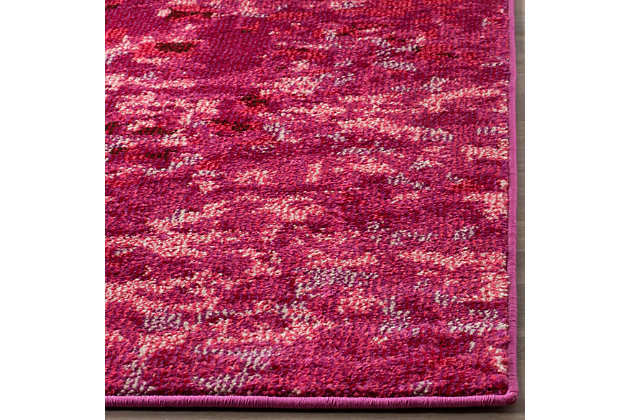 Free-spirited and vibrantly colored, Monaco Collection rugs bring Bohemian-chic flair to folkloric and formal Persian designs. A mix of high and low loop pile is power-loomed of long-wearing polypropylene in classic textures and trendy erased-weave looks.Fiber/finish: polypropylene friese | Backing: 81% jute, 19% latex | Imported | Pile height: 0.30" | Shape: small rectangle | Construction: power loomed