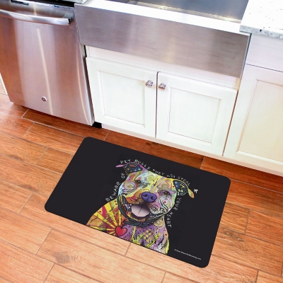 Bungalow Flooring Dean Russo Designs Pit Bull Heart 19 x 3 Mat, Black