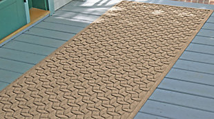 Bungalow Flooring Aqua Shield Ellipse 3' x 7' Indoor/Outdoor Runner, Camel, rollover