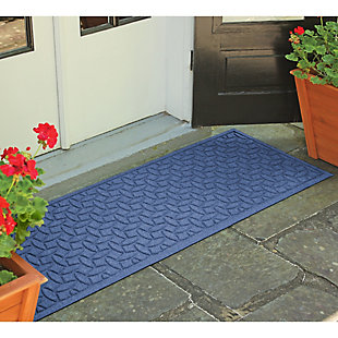 Bungalow Flooring Aqua Shield Ellipse 1'8" x 5' Indoor/Outdoor Runner, Blue, rollover