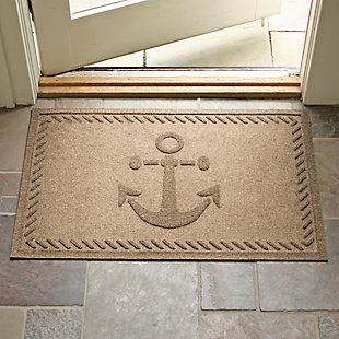 Bungalow Flooring Aqua Shield Ships Anchor 2' x 3' Indoor/Outdoor Mat, Beige, rollover
