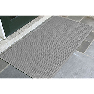 Bungalow Flooring Waterhog Squares 3' x 5' Indoor/Outdoor Mat, Light Gray, rollover