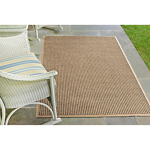 Bungalow Flooring Aqua Shield Squares 4' x 6' Indoor/Outdoor Mat, Camel, rollover