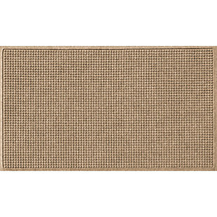 Bungalow Flooring Waterhog Squares 4' x 6' Indoor/Outdoor Mat, Beige, large