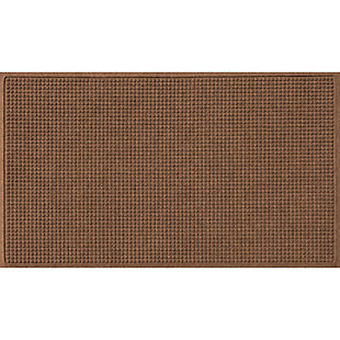 Bungalow Flooring Waterhog Squares 4' x 6' Indoor/Outdoor Mat, Brown, large