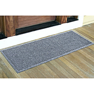 Bungalow Flooring Waterhog Squares 1'8" x 5' Indoor/Outdoor Runner, Blue, rollover