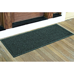 Bungalow Flooring Waterhog Squares 1'8" x 5' Indoor/Outdoor Runner, Green, rollover