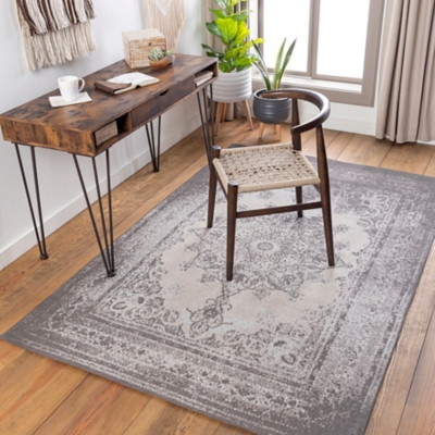 Surya Amsterdam 2' x 3' Accent Rug, Charcoal, large