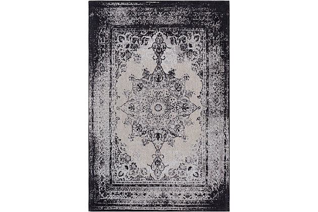 The Amsterdam Accent Rug showcases a timeless style of elegance, comfort and sophistication. The meticulously woven construction of this piece boasts durability and will add natural charm to your decor. Made with chenille polyester, this rug has no pile. Made of chenille polyester | Handwoven | 1-year limited warranty | Imported