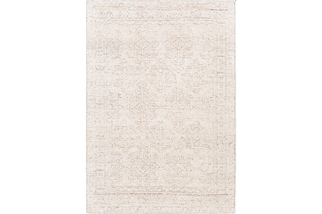 The Bella Accent Rug showcases a timeless style of elegance, comfort and sophistication. This hand-knotted rug has a durability that can't be found in other handmade constructions. It can also be thoroughly cleaned, because it contains no chemicals that react to water (such as glue). Made with viscose, this rug has a low pile. Made of viscose | Hand-knotted | 1-year limited warranty | Imported