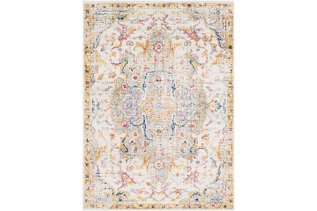 The Elaziz Accent Rug showcases a timeless style of elegance, comfort and sophistication. The meticulously woven construction of this piece boasts durability and will add natural charm to your decor. Made with polypropylene, this rug has a medium pile. Made of polypropylene | Machine woven | 1-year limited warranty | Imported