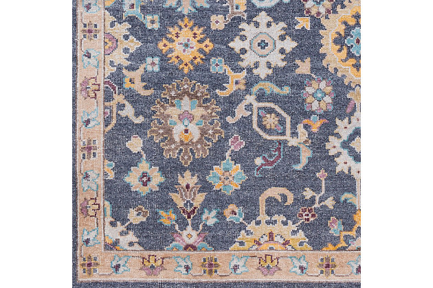 The Gorgeous Accent Rug showcases a timeless style of elegance, comfort and sophistication. This hand-knotted rug has a durability that can't be found in other handmade constructions. It can also be thoroughly cleaned, because it contains no chemicals that react to water (such as glue). Made with viscose, this rug has a low pile. Made of viscose | Hand-knotted | 1-year limited warranty | Imported
