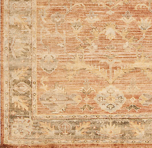 The Hillcrest Accent Rug showcases a timeless style of elegance, comfort and sophistication. This hand-knotted rug has a durability that can't be found in other handmade constructions. It can also be thoroughly cleaned, because it contains no chemicals that react to water (such as glue). Made with New Zealand wool, this rug has a low pile. Made of New Zealand wool | Hand-knotted | 1-year limited warranty | Imported