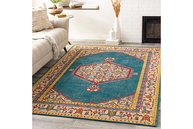 The Zahra Accent Rug showcases a timeless style of elegance, comfort and sophistication. This hand-knotted rug has a durability that can't be found in other handmade constructions. It can also be thoroughly cleaned, because it contains no chemicals that react to water (such as glue). Made with New Zealand wool, this rug has no pile. Made of New Zealand wool | Hand-knotted | 1-year limited warranty | Imported