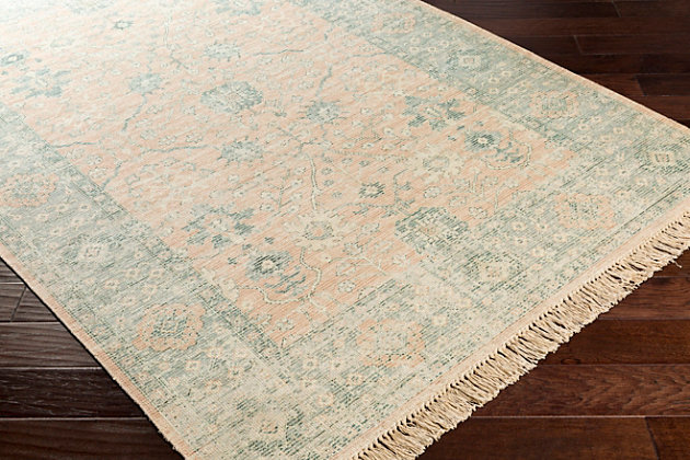 The Zainab Accent Rug showcases a timeless style of elegance, comfort and sophistication. The meticulously woven construction of this piece boasts durability and will add natural charm to your decor. Made with cotton and polyester, this rug has no pile. Made of cotton and polyester | Handwoven | 1-year limited warranty | Imported