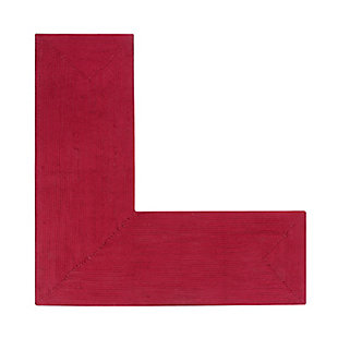 Better Trends Alpine Braid Collection Reversible 2' x 5'6" x 5'6" L-Shape Accent Rug, Burgundy, rollover