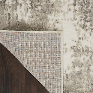 Surround yourself in softness with the ethereal beauty of this abstract cyrus area rug. It's the perfect modern neutral in a spectrum of grays, power-woven in a low-profile, cut pile that is super-soft to the touch. Anchor your living room, dining room, bedroom, foyer or even a playroom with this contemporary rug.Made of polypropylene and polyester | Machine made | Thin pile (less than 0.5" high) | Power-loomed | Vacuum regularly (no beater bar) | Low shedding | Rug pad recommended | Recommended for areas with moderate foot traffic | Imported