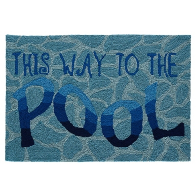 Transocean Deckside Swim Time Outdoor 2' x 3' Accent Rug, Blue, large