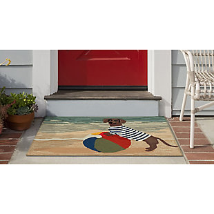This charming and playful Deckside pet rug will show your fun side and your love for your pet(s). Hand-hooked with weather-resistant fiber, it blends comfort, softness and durability. This mat is remarkably easy to clean and treated for added fade resistance.Made of polyester | Thin pile (1/4" to 1/2") | Ideal for kitchen, entryway, or outdoors | UV stabilized to prevent fading | Perfect for indoor or outdoor use | Designed by Liora Manne | Easy care and maintenance