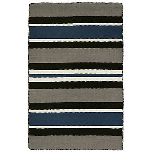 Transocean Spencer Roman Stripe Outdoor 2' x 3' Accent Rug, Navy, large