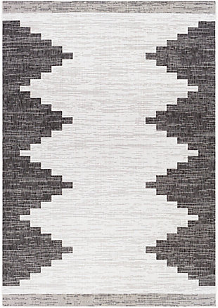 This simplistic-yet-compelling rug from the Eagean Collection effortlessly serves as the epitome of modern style. The meticulously woven piece boasts durability and provides natural charm.Made of polypropylene | Machine woven | No backing | Indoor/outdoor safe | Spot clean only | Rug pad recommended | Imported
