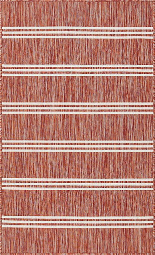 Jill Zarin Outdoor 3' x 5' Accent Rug, Rust Red, large
