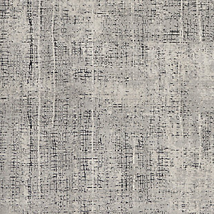 A richly-textured abstract design gives this Calvin Klein Vapor area rug unique sophistication. With its softly inviting pile and cool gray and ivory palette, this elevated piece is an urbane addition to the modern, eclectic home.Made of viscose and polyester | Machine made; power loomed | Backed with latex | Serged edges | Moderate shedding  |  pile | Vacuum regularly; no beater bar | Rug pad recommended | Imported