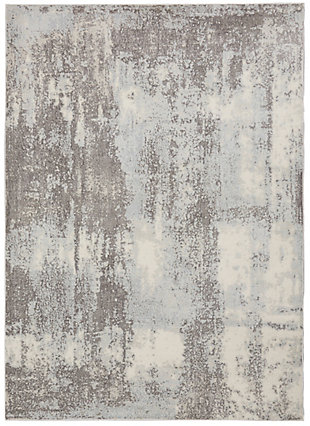 Nourison Etchings 5'3" x 7'3" Light Brushstroke Area Rug, Gray, large