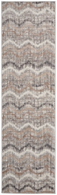 Nourison Nourison Elation 2'3" x 7'6" Grey Ivory Modern Indoor Rug, Gray, large