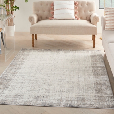 Nourison Nourison Elation 4' x 6' Ivory Grey Modern Indoor Rug, Cream, rollover