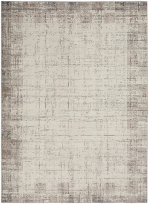 Nourison Nourison Elation 4' x 6' Ivory Grey Modern Indoor Rug, Cream, large