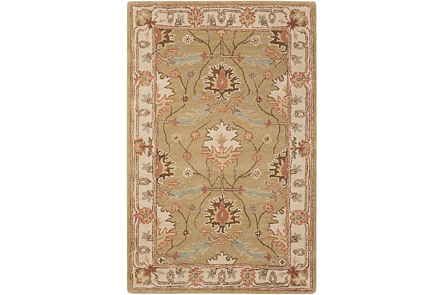This is a rug of remarkable finesse. Expert color sense combines a modern palette with the visual appeal of age-old Persian motifs. The soft patina is as inviting to the touch as it is to the eye.Made of wool | Handcrafted | Backed with cotton | Moderate shedding | Tufted | Vacuum regularly; spot clean; professional cleaning recommended | Rug pad recommended | Imported