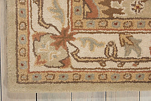 This is a rug of remarkable finesse. Expert color sense combines a modern palette with the visual appeal of age-old Persian motifs. The soft patina is as inviting to the touch as it is to the eye.Made of wool | Handcrafted | Backed with cotton | Moderate shedding | Tufted | Vacuum regularly; spot clean; professional cleaning recommended | Rug pad recommended | Imported