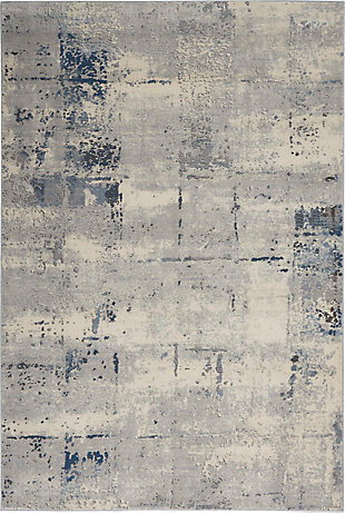 Nourison Kathy Ireland Grand Expressions 5'3" x 7'3" Distressed Area Rug, Cream, large