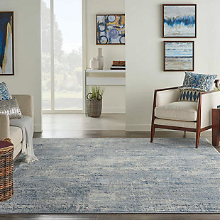 Nourison Kathy Ireland Grand Expressions 7'10" x 9'10" Distressed Area Rug, Blue, rollover