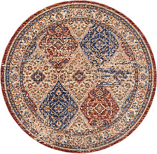 Nourison Nourison Lagos 5' x ROUND Multicolor Persian Indoor Rug, , large