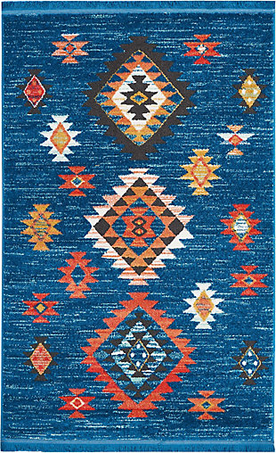 Nourison Navajo 3'11" x 6'2" Tribal Accent Rug, Blue, large