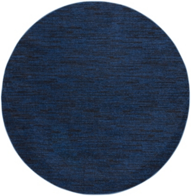 Nourison Nourison Nourison Essentials 6' x ROUND Midnight Blue Outdoor Indoor/Outdoor Rug, Midnight Blue, large