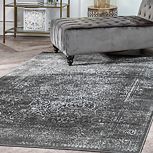 nuLOOM Transitional Persian Delores 4' x 6' Accent Rug, Dark Gray, large
