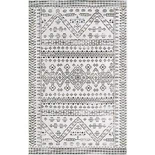 nuLOOM Transitional Moroccan Frances 3' x 5' Accent Rug, Light Gray, rollover