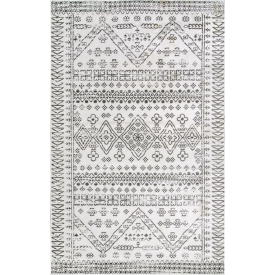 nuLOOM Transitional Moroccan Frances 4' x 6' Accent Rug, Light Gray, large