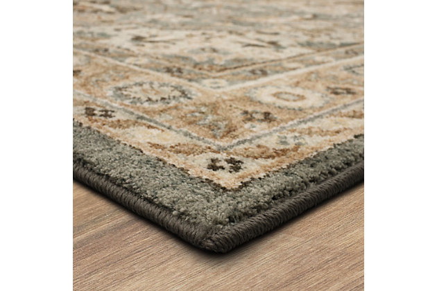 A richly detailed Persian inspired design, the Rhodes sets itself apart with a striking medallion blossoming from its center. A versatile neutral palette of fresh hues of ash gray, granite, sand stone and brown adds to the Rhodes allure. Like others in our Euphoria Collection, the Rhodes is created with the worry free comfort of our SmartStrand® fiber.Proudly Made in the USA | Machine Woven | Stain Resistant and Easy to Clean: Spot clean with a solution of water and mild detergent. Regular vacuuming helps rugs remain attractive. | Durable and Fade Resistant: Designed to hold up under high-traffic spaces with kids and pets. Rug remains attractive for years to come. | Ideal for any Room: These area rugs are perfect for all indoor spaces. Living room rugs, bedroom rugs, rugs for the entryway, office rugs, dorm rugs, dining room rugs, kitchen scatter rugs.