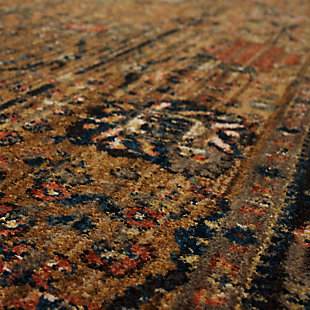 Create a statement of style with the daring color, rich details and global design inspiration of the Myanmar area rug.  A debut of our Spice Market Collection, the Myanmar is as brazen as it is beautiful.  Finished in our exclusive EverStrand™ fiber, the Myanmar is consciously created from up to 100% post-consumer content from plastic bottles.  A premium polyester, EverStrand™ offers a thick, sumptuous softness, inherent stain resistance and vivid color clarity. Available in two colorations, tobacco and aquamarine.Proudly Made in the USA

 | Machine Woven | Stain Resistant and Easy to Clean: Spot clean with a solution of water and mild detergent. Regular vacuuming helps rugs remain attractive. | Durable and Fade Resistant: Designed to hold up under high-traffic spaces with kids and pets. Rug remains attractive for years to come. | Ideal for any Room: These area rugs are perfect for all indoor spaces. Living room rugs, bedroom rugs, rugs for the entryway, office rugs, dorm rugs, dining room rugs, kitchen scatter rugs. 

